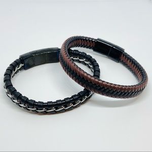 Black and Silver Rope Bracelet